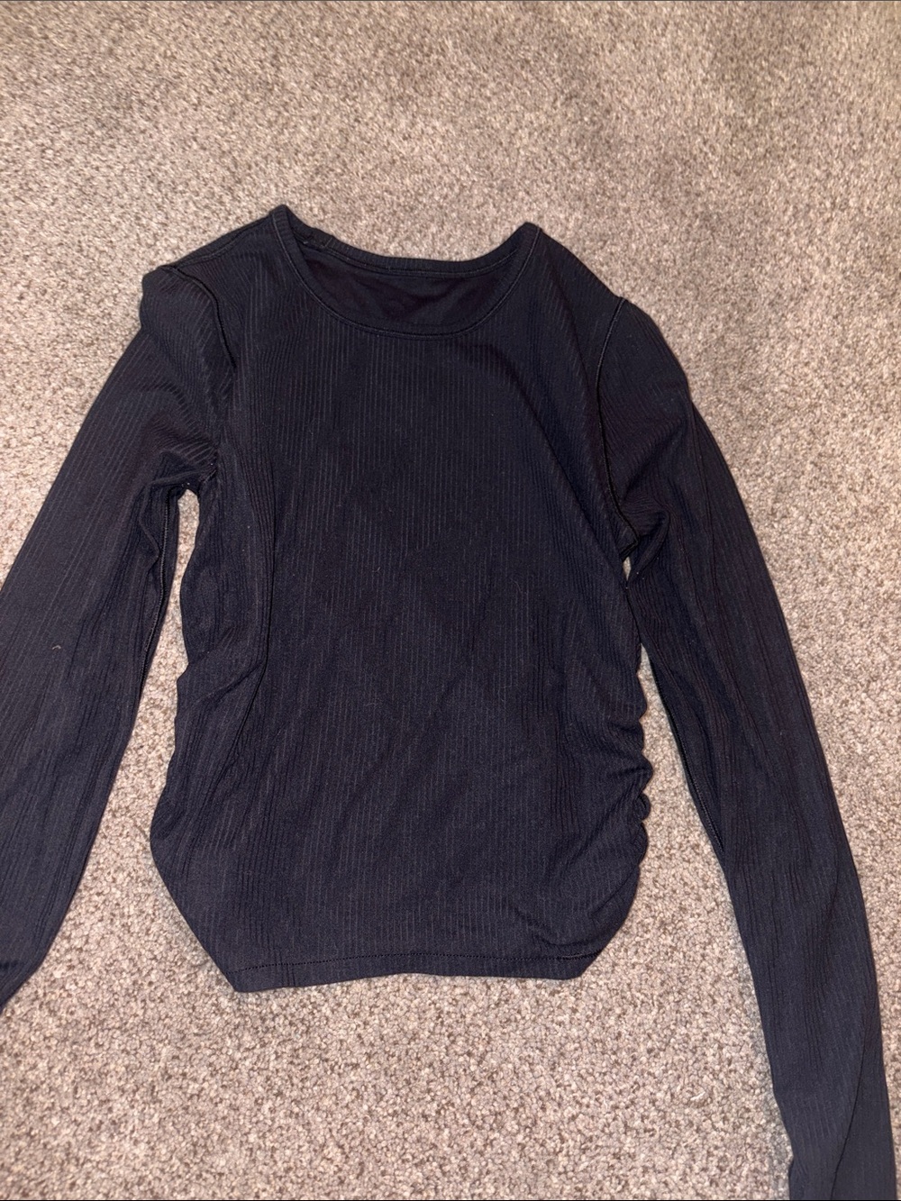 lululemon athletica Black Ribbed Long-Sleeve Crew Top